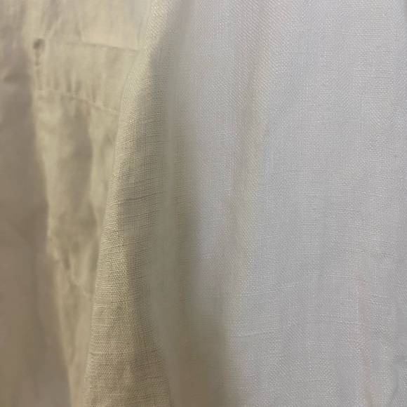 White Linen Long-Sleeve Button-Up Shirt - Picture 5 of 11